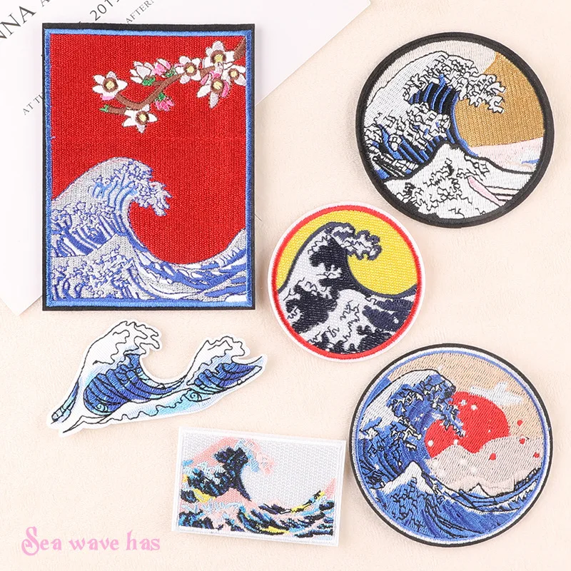 Нашивки с вышивкой в японском стиле восход солнца круглая бейдж волны Сакура картина аппликации морская волна наклейки на одежду
Нашивки с вышивкой в японском стиле восход солнца круглая бейдж волны Сакура картина аппликации морская волна наклейки на одежду