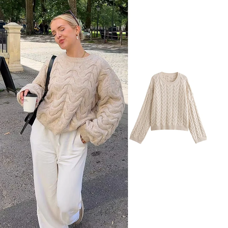 TRAF Women Sweater 2023 Autumn Fashion Knitted Sweaters Vintage Long Sleeve Street Female Pullover Tops
TRAF Women Sweater 2023 Autumn Fashion Knitted Sweaters Vintage Long Sleeve Street Female Pullover Tops
