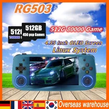 Anbernic RG503 Linux System Retro Handheld Game Console 4.95 Inch OLED Screen Mobile Support 5G WiFi 512G 100000 Games Bluetooth