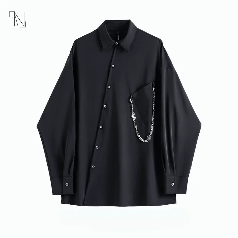 Lapel Slant Asymmetric Metal Chain Casual Shirt for Women 2022 Autumn New Single Breasted Long Sleeve Shirt Free Charge
Lapel Slant Asymmetric Metal Chain Casual Shirt for Women 2022 Autumn New Single Breasted Long Sleeve Shirt Free Charge
