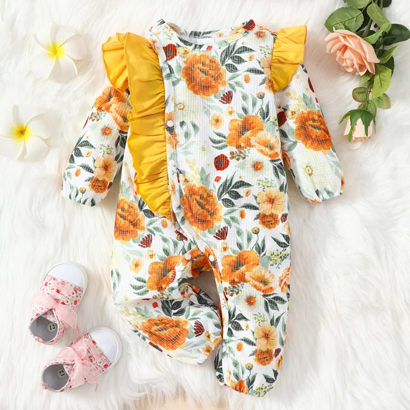 Baby Girl Rompers Spring Fall Baby Clothes Ruffles Flower Print Long Sleeve Baby Rompers Boho Cute Princess Baby Playsuits 0-18M
Baby Girl Rompers Spring Fall Baby Clothes Ruffles Flower Print Long Sleeve Baby Rompers Boho Cute Princess Baby Playsuits 0-18M