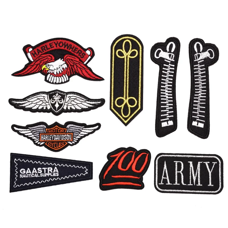 

50pcs/Lot Luxury Anime Embroidery Patch Army Eagle Zipper Letter Strange Thing Clothing Decoration Accessory Craft Diy Applique