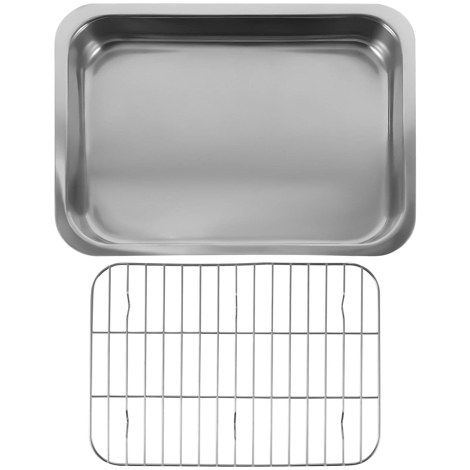 

1 Set Stainless Steel Tray Pan and Cooling Rack Chef Sheet Rack Pans Cookie Tray Supplies 36x26x6cm
