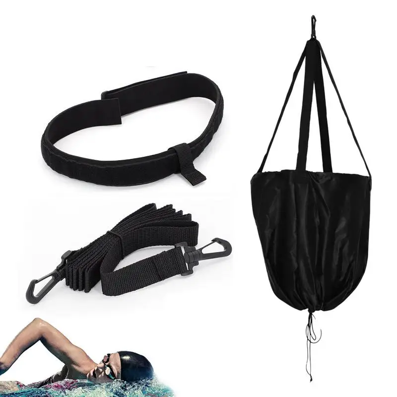 

Adjustable Swimming Strength Training Resistance Belt Swim Training Exerciser Belt With Drag Parachute For Adults Children