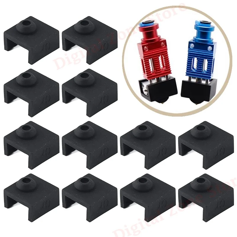 

12Pcs 3D Printer Heater Block Silicone Cover Compatible with Creality CR-10/10S S4 S5 Ender-3 Anet A8 MK7/ 8/9 Hotend Extruder