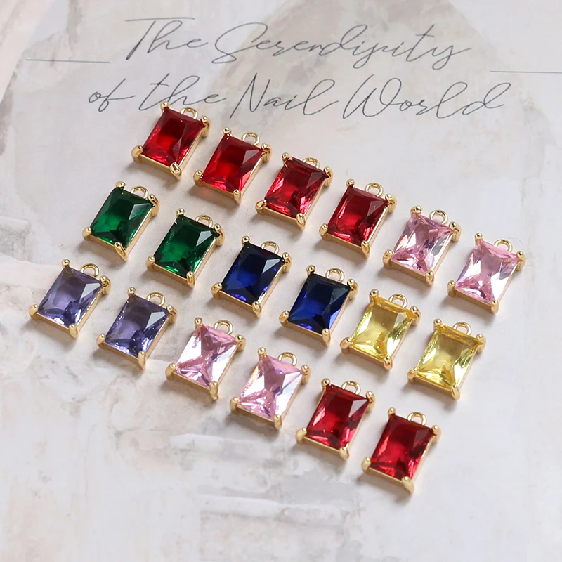 6pcs Copper-plated 18k retro inlaid zirconium square pendant pendant DIY handmade jewelry hand necklace earring charms
6pcs Copper-plated 18k retro inlaid zirconium square pendant pendant DIY handmade jewelry hand necklace earring charms