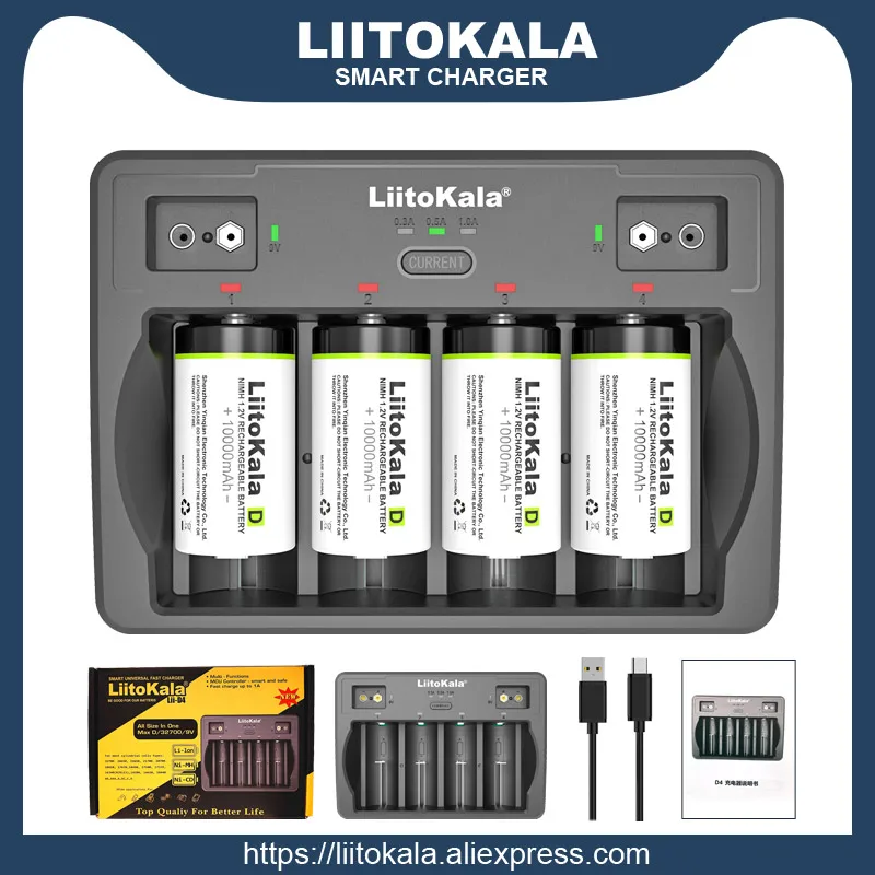 LiitoKala Lii-D4 4 слота D 26650 18650 21700 18500 14500 16340 AA AAA C SC 22650 V 3,7 V 9V литиево-никель-металлогидридное умное зарядное устройство
LiitoKala Lii-D4 4 слота D 26650 18650 21700 18500 14500 16340 AA AAA C SC 22650 V 3,7 V 9V литиево-никель-металлогидридное умное зарядное устройство