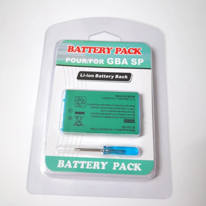 3.7V 800mAh BT-GH188 Li-ion Rechargeable Battery With Tool For Game Boy Advance SP Systems Replaceable Battery For GBA
3.7V 800mAh BT-GH188 Li-ion Rechargeable Battery With Tool For Game Boy Advance SP Systems Replaceable Battery For GBA