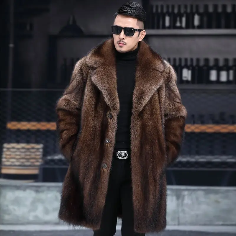Mink coat Men's whole mink autumn and winter new thickened medium long large men's imitation fur casual coat
Mink coat Men's whole mink autumn and winter new thickened medium long large men's imitation fur casual coat