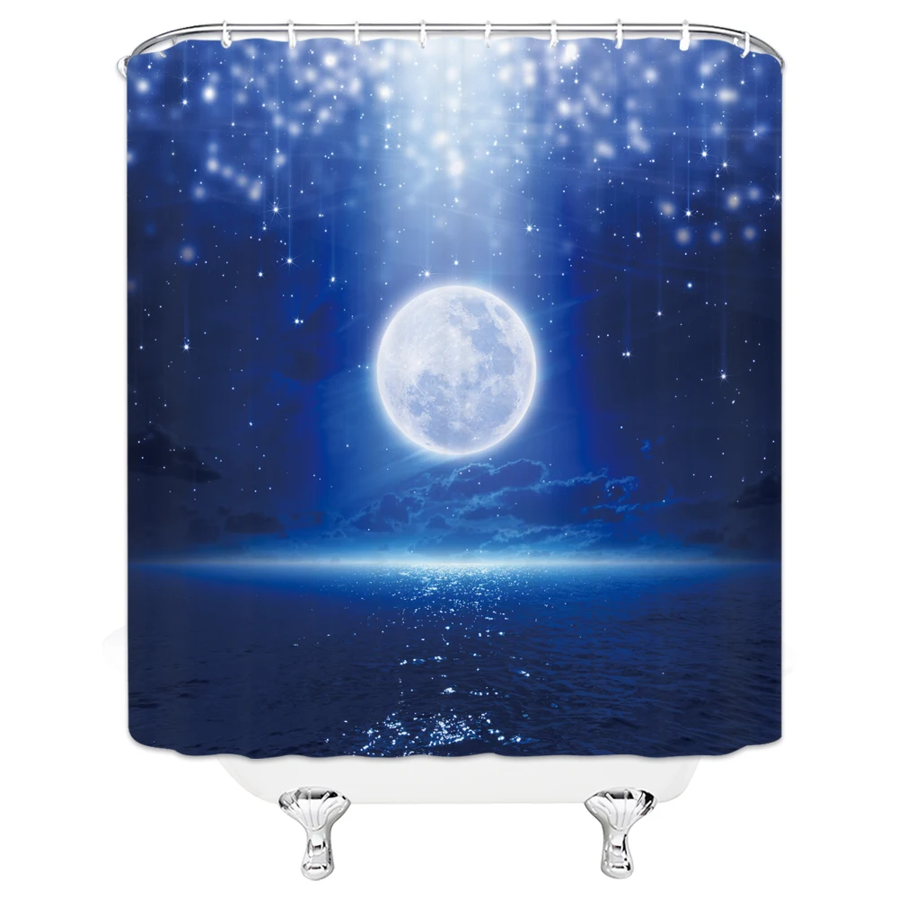 Moon Blue Starry Night View Shower Curtain Navy Blue Space Planet Natural View Waterproof Fabric Bath Curtains with Hooks Decor
Moon Blue Starry Night View Shower Curtain Navy Blue Space Planet Natural View Waterproof Fabric Bath Curtains with Hooks Decor