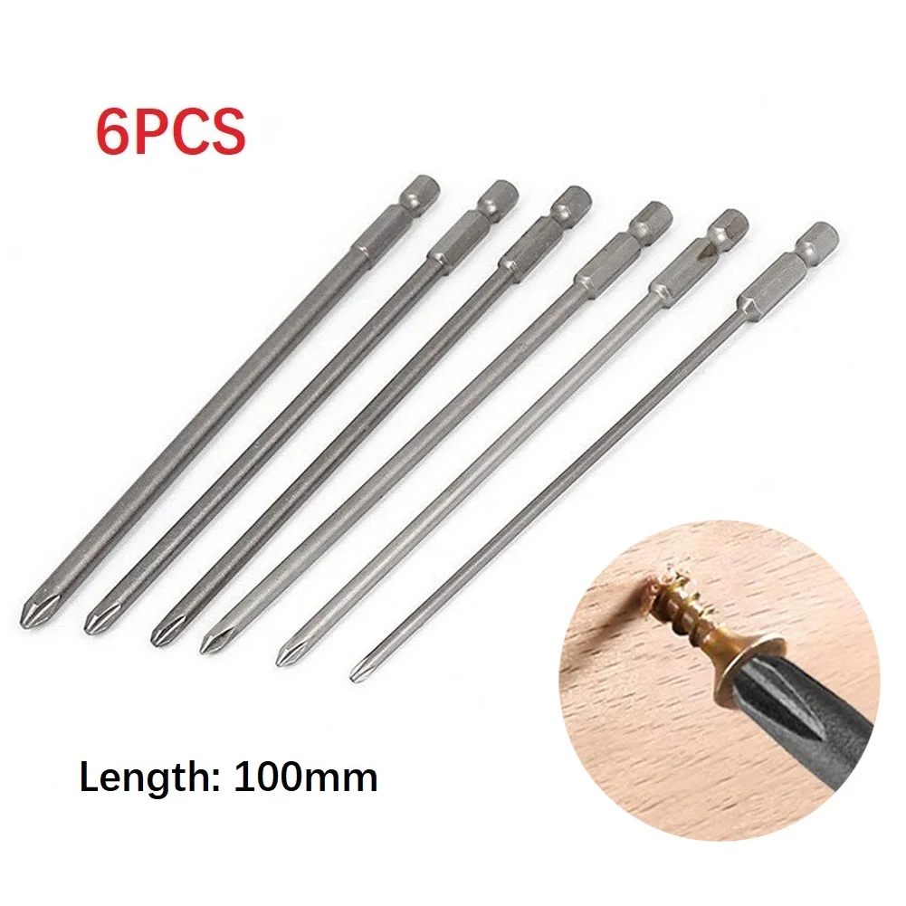 6Pcs/Set 100mm Long Screwdriver Bit Magnetic Hex Cross Head Screwdriver Bit 1/4" Shank Screw Driver Bit Electric Screwdriver
6Pcs/Set 100mm Long Screwdriver Bit Magnetic Hex Cross Head Screwdriver Bit 1/4" Shank Screw Driver Bit Electric Screwdriver