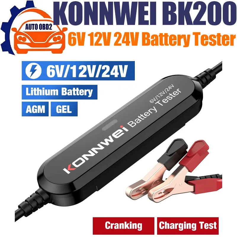 KONNWEI Battery Tester BK200 Car Charger 12V 24V 6V Inspection Tools BK100 Motorcycle Automotive Battery Analyzer PK KW650 KW510
KONNWEI Battery Tester BK200 Car Charger 12V 24V 6V Inspection Tools BK100 Motorcycle Automotive Battery Analyzer PK KW650 KW510