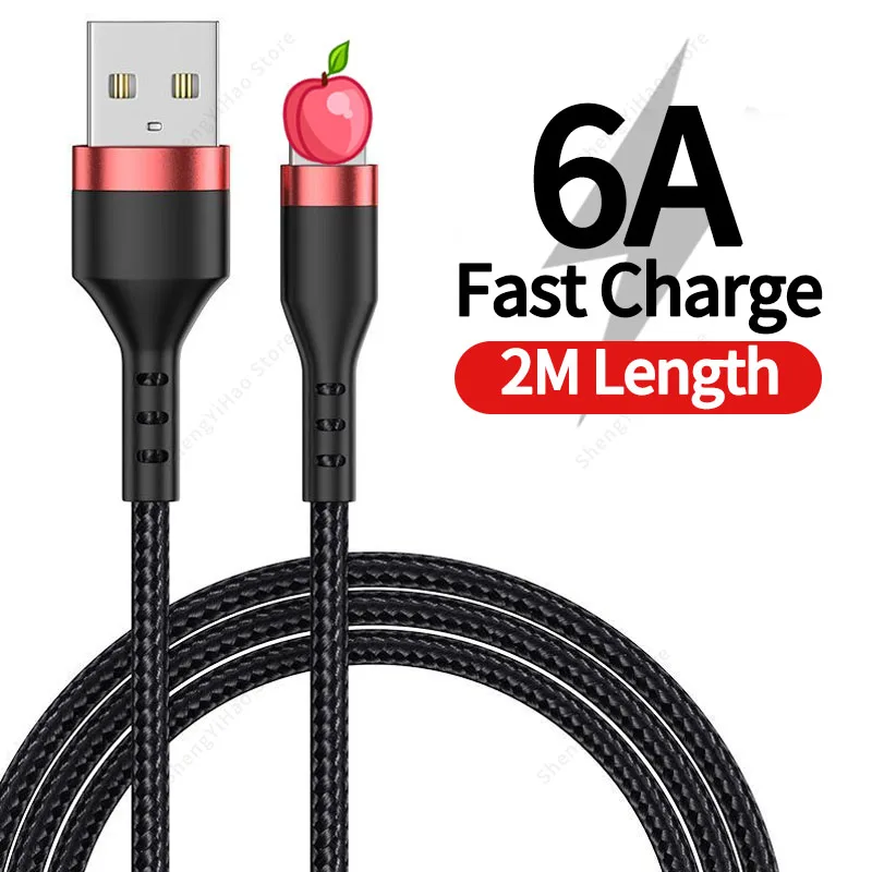 2M 6A USB Data Cable for iPhone 14 13 12 11 Pro XS Max XR 6s 7 8 Plus 5s X Nylon Braided Mobile Phone Fast Charging Wire
2M 6A USB Data Cable for iPhone 14 13 12 11 Pro XS Max XR 6s 7 8 Plus 5s X Nylon Braided Mobile Phone Fast Charging Wire