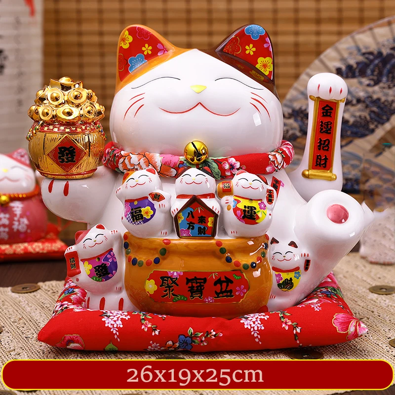 26cm Ceramic Beckoning Cat Maneki Neko Ornament Feng Shui Decoration Swing Lucky Cat
26cm Ceramic Beckoning Cat Maneki Neko Ornament Feng Shui Decoration Swing Lucky Cat