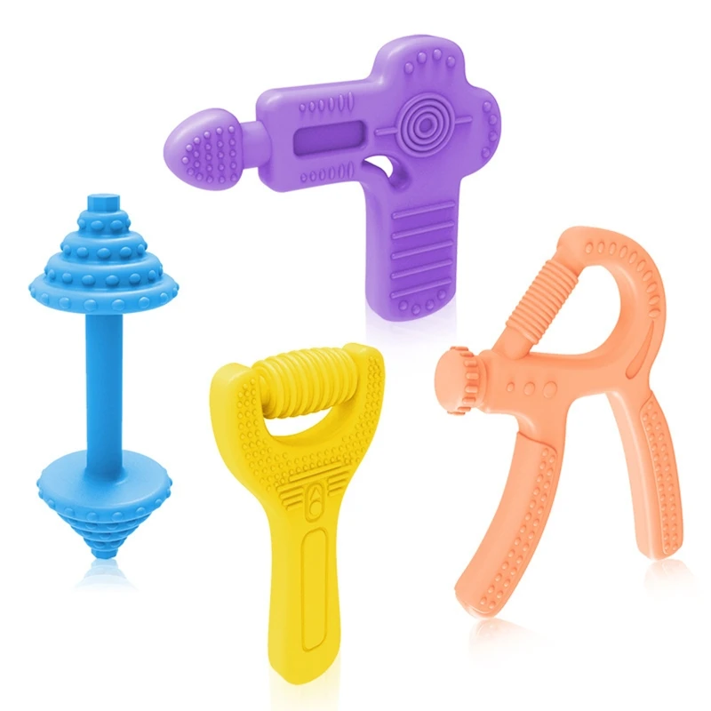 4 PCS Silicone Sucking Teether Toy for 3-6 Month Babies Fitness Equipment Toy Relieve Stress Teeth Massage Silicone QX2D
4 PCS Silicone Sucking Teether Toy for 3-6 Month Babies Fitness Equipment Toy Relieve Stress Teeth Massage Silicone QX2D