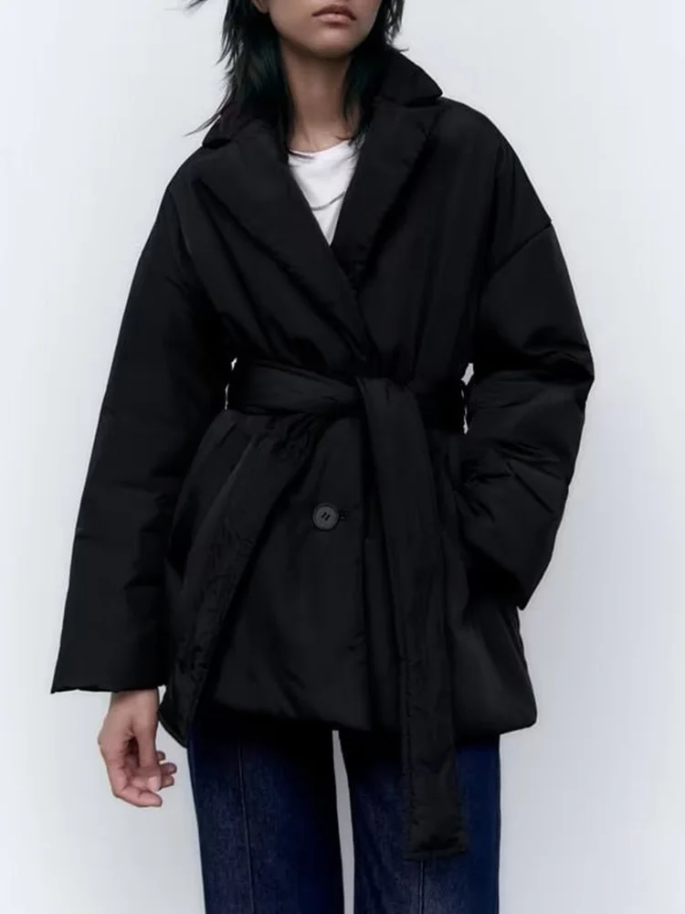 TRAF Simple Winter Women Parkas With Belt Solid Fashion Notched Coats Female Elegant Thicken Casual Cotton Jackets Female Ladies
TRAF Simple Winter Women Parkas With Belt Solid Fashion Notched Coats Female Elegant Thicken Casual Cotton Jackets Female Ladies