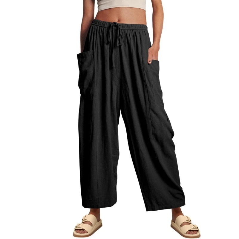Stylish Pants with Pokets Elegant Wide Leg Trousers with Elastic Waistband 57BD
Stylish Pants with Pokets Elegant Wide Leg Trousers with Elastic Waistband 57BD