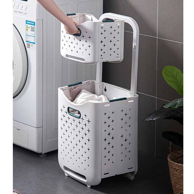 1/2 Layer Dirty Clothes Storage Basket with Rollers Two-layer Organizer Basket Collapsible Laundry Hamper Home Laundry Basket
1/2 Layer Dirty Clothes Storage Basket with Rollers Two-layer Organizer Basket Collapsible Laundry Hamper Home Laundry Basket