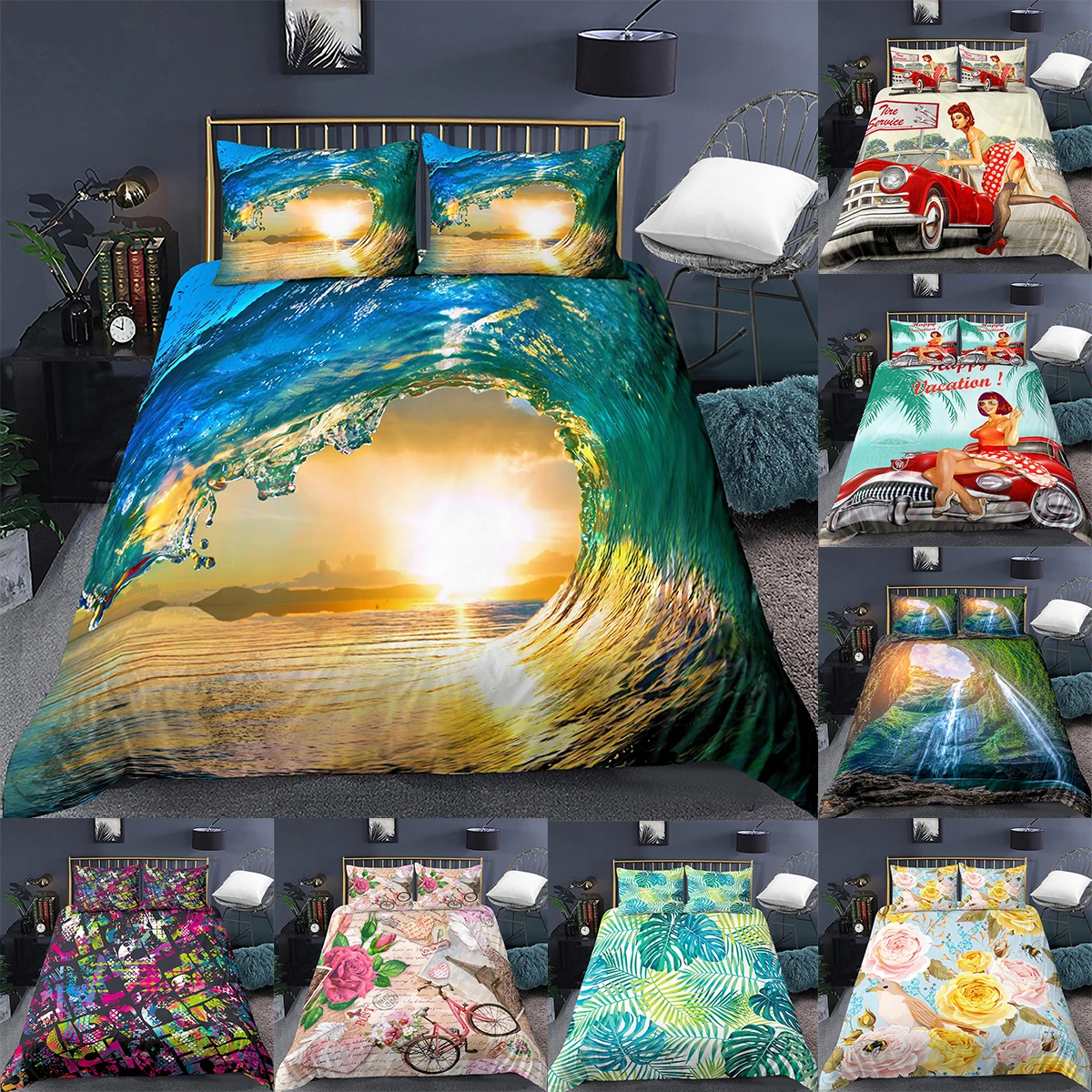 Big Wave Landscape Printed Duvet Cover Set Queen King Quilt Cover With 1/2pcs Pillowcase Floral Comforter Cover 3D Bedding Set
Big Wave Landscape Printed Duvet Cover Set Queen King Quilt Cover With 1/2pcs Pillowcase Floral Comforter Cover 3D Bedding Set