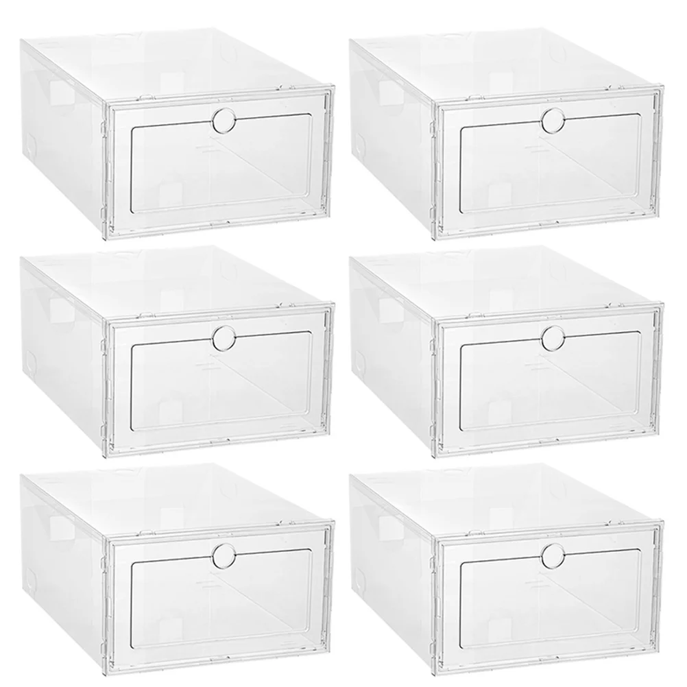 6 Pcs Collapsible Shelves Shoe Box Stackable Foldable Shoes Storage Container Creative Case Sneakers Plastic
6 Pcs Collapsible Shelves Shoe Box Stackable Foldable Shoes Storage Container Creative Case Sneakers Plastic