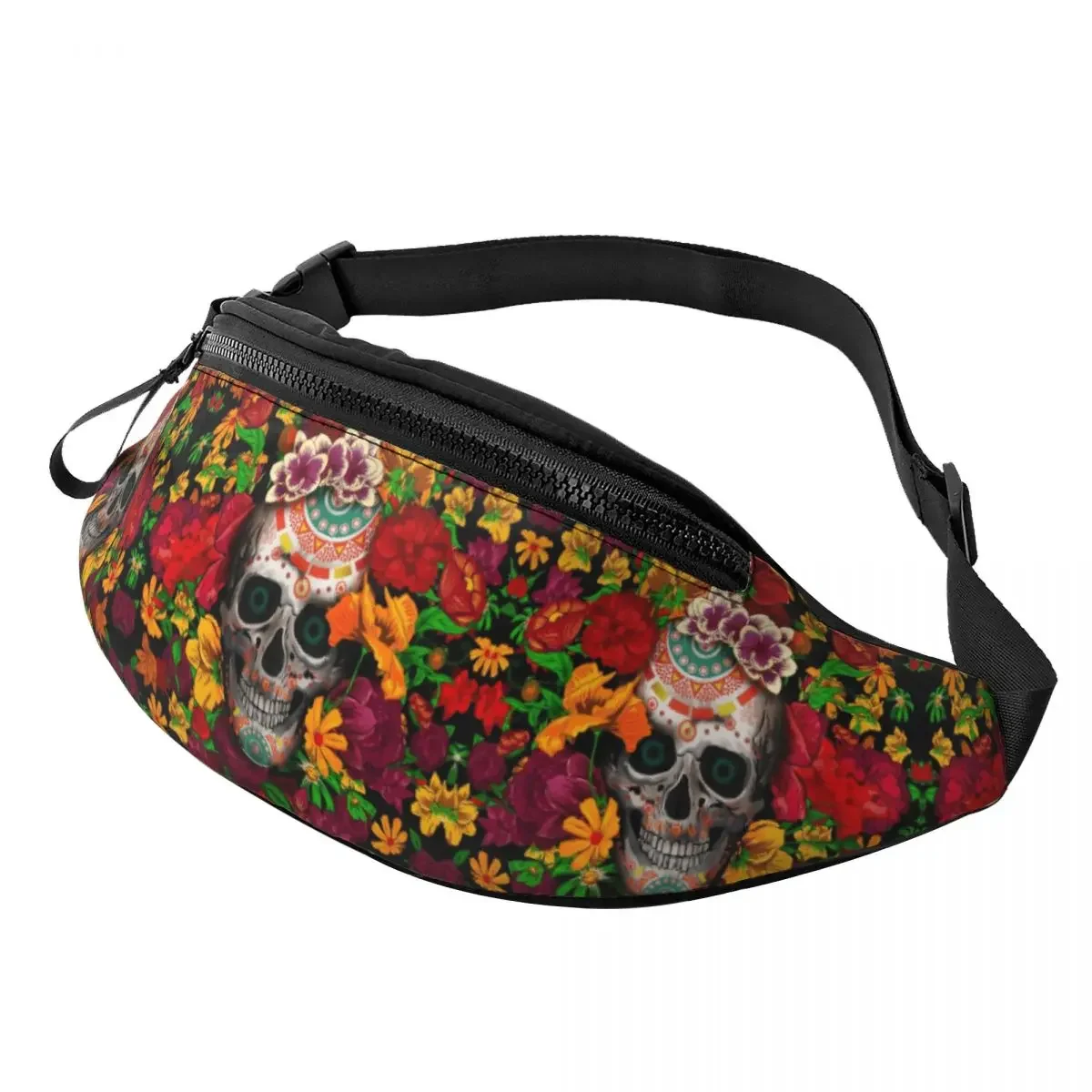 Sugar Skull With Flower Fanny Bag Custom Mexican Floral Crossbody Waist Pack Women Men Running Phone Money Pouch
Sugar Skull With Flower Fanny Bag Custom Mexican Floral Crossbody Waist Pack Women Men Running Phone Money Pouch