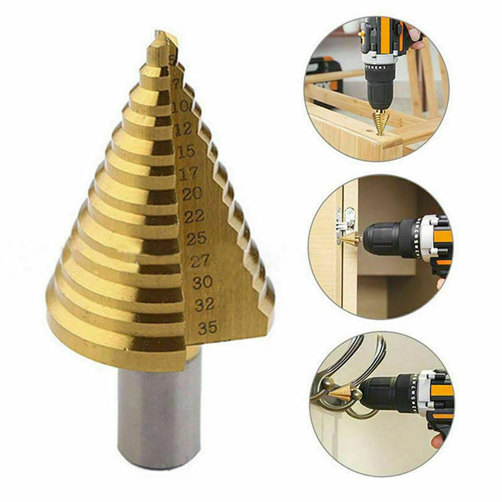 5-35mm Titanium Step Drill Bit 13 Steps Size Cone Drills High Speed Steel Cutter For Steel Wood Cutting Power Tool Accessories
5-35mm Titanium Step Drill Bit 13 Steps Size Cone Drills High Speed Steel Cutter For Steel Wood Cutting Power Tool Accessories