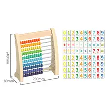 Wooden Abacus Ten Frame Set Smooth Edges Math Counters for Kids Montessori Toys for Elementary Children Kids Girls Boys Toddler
