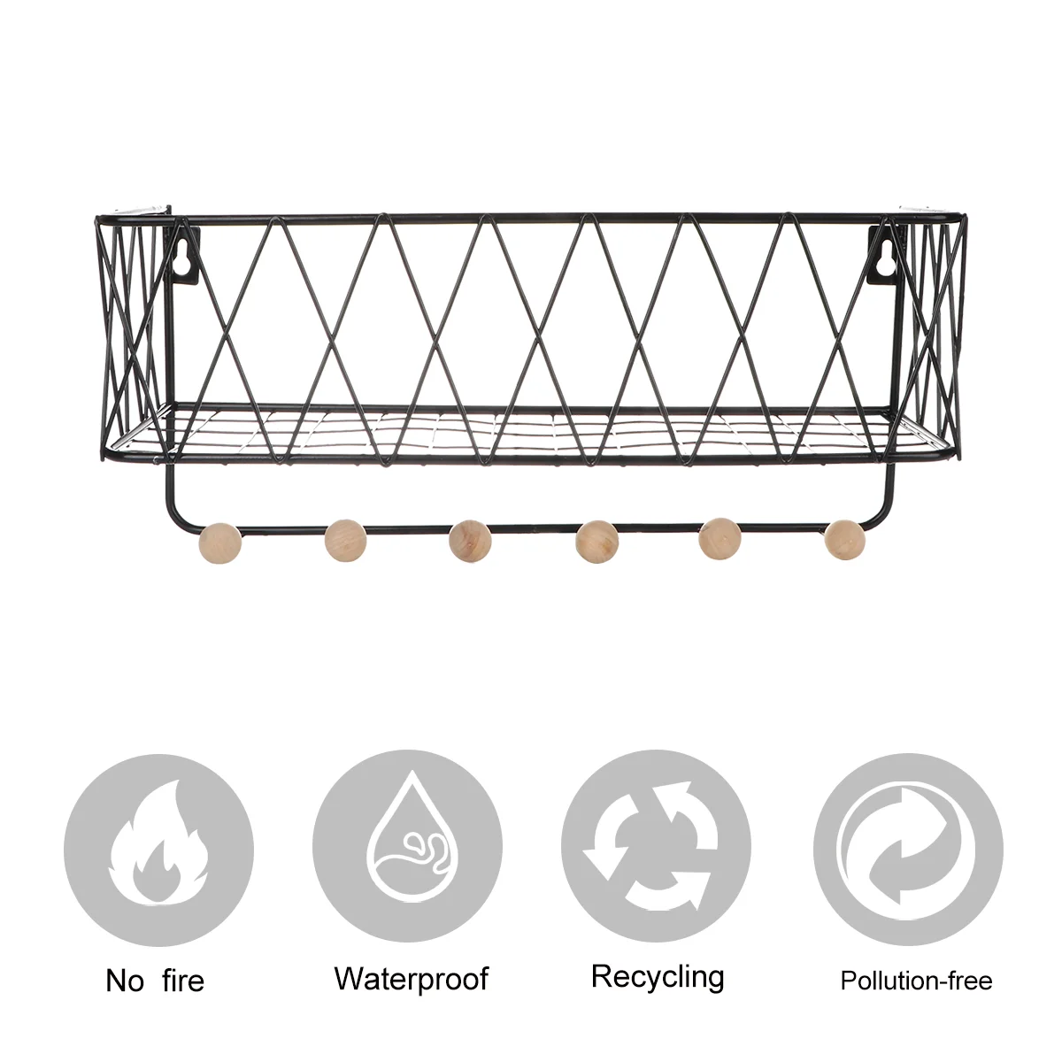 Wall Hanging Storage Basket with Hook Rack Wire Organizer Basket Rustic Wall Hooks Hanger for Home Bathroom Black 35 5X16 Ledge
Wall Hanging Storage Basket with Hook Rack Wire Organizer Basket Rustic Wall Hooks Hanger for Home Bathroom Black 35 5X16 Ledge