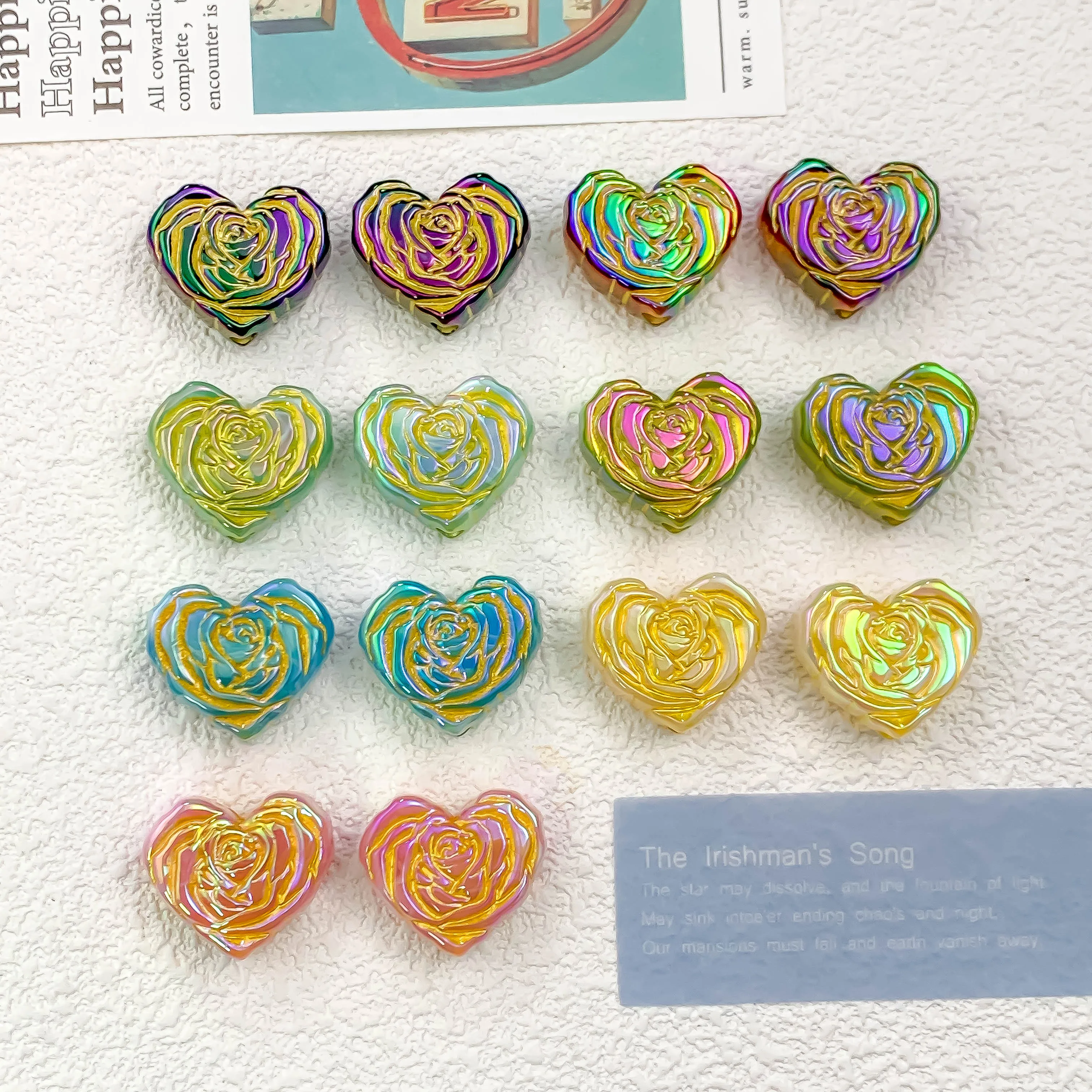 Acrylic Resin Rose Flower Heart Plastic Bead Pendant Bracelet Earring Accessories Supplies for Jewelry Making Diy Handmade 10pcs
Acrylic Resin Rose Flower Heart Plastic Bead Pendant Bracelet Earring Accessories Supplies for Jewelry Making Diy Handmade 10pcs
