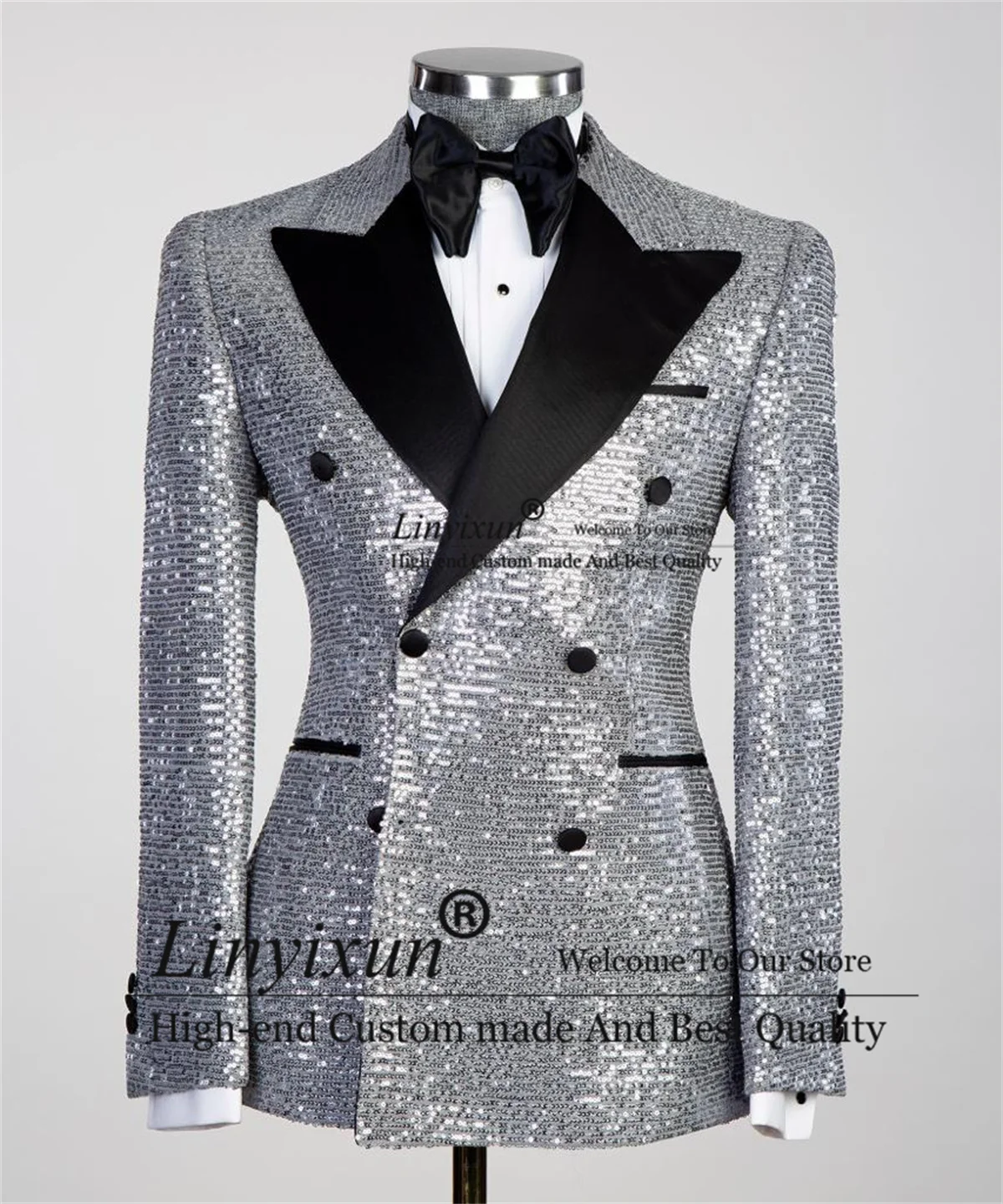 Свадебные костюмы для мужчин с блестками, комплект из 2 предметов, смокинг для жениха, двубортный мужской стиль, тонкий костюм для мужчин
Свадебные костюмы для мужчин с блестками, комплект из 2 предметов, смокинг для жениха, двубортный мужской стиль, тонкий костюм для мужчин