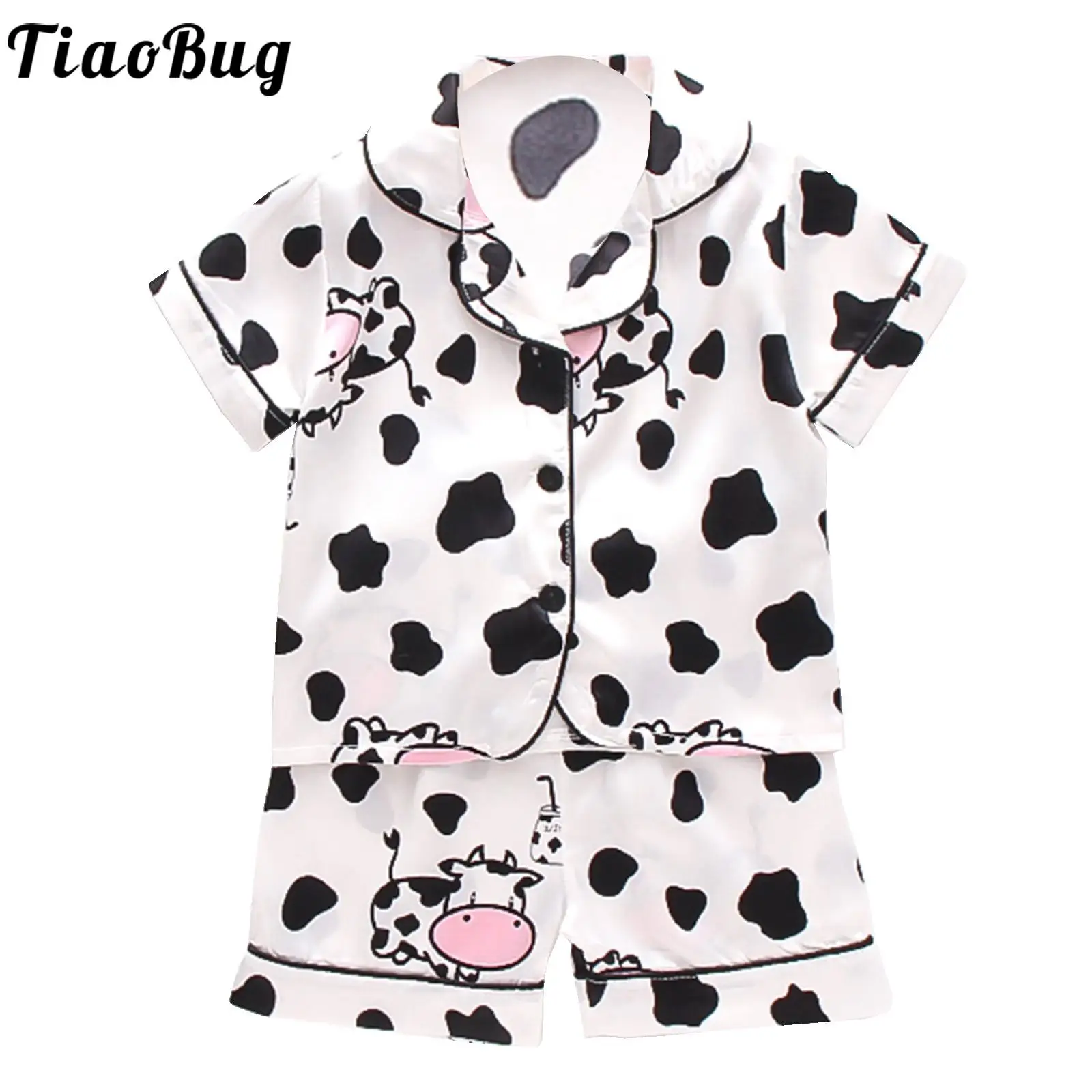 Kids Unisex Pajamas Suit Soft Satin Short Sleeves Top with Pant Cute Printed Summer Nightgown for Boys Girls Multiple Choices
Kids Unisex Pajamas Suit Soft Satin Short Sleeves Top with Pant Cute Printed Summer Nightgown for Boys Girls Multiple Choices