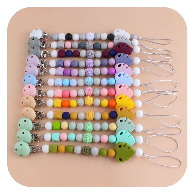 Wood Clips Baby Pacifier Chain Silicone Leaf Beads Bracket Nipple Bracket Holder For Nipples Toddler Toys Baby Shower Gift
Wood Clips Baby Pacifier Chain Silicone Leaf Beads Bracket Nipple Bracket Holder For Nipples Toddler Toys Baby Shower Gift