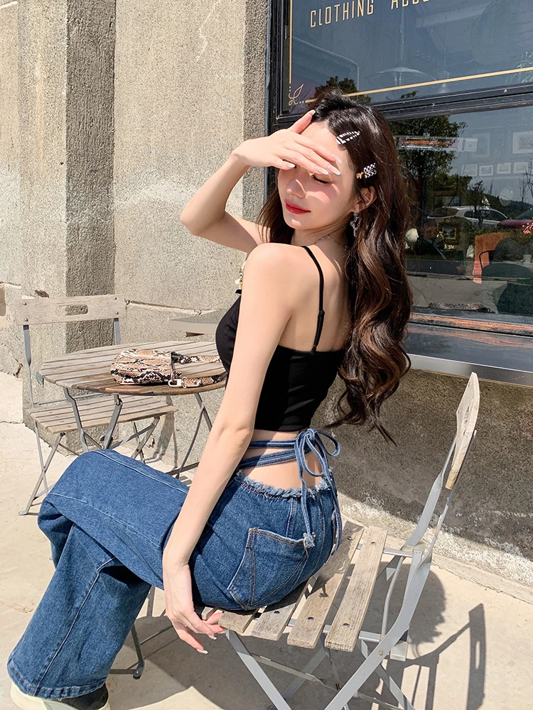 Женские однотонные простые джинсовые брюки в стиле ретро 2023, модные новые дизайнерские Джинсовые брюки с бахромой и завязкой, винтажная уличная одежда в американском стиле
Женские однотонные простые джинсовые брюки в стиле ретро 2023, модные новые дизайнерские Джинсовые брюки с бахромой и завязкой, винтажная уличная одежда в американском стиле