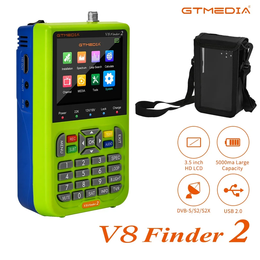 Устройство для поиска спутникового сигнала GTMEDIA V8 Finder2 USB 3,0 DVB-S/S2/S2X Wifi 2,4G Digital 1080P HD H.264 VS ST-5150 WS6933 для Youtube
Устройство для поиска спутникового сигнала GTMEDIA V8 Finder2 USB 3,0 DVB-S/S2/S2X Wifi 2,4G Digital 1080P HD H.264 VS ST-5150 WS6933 для Youtube
