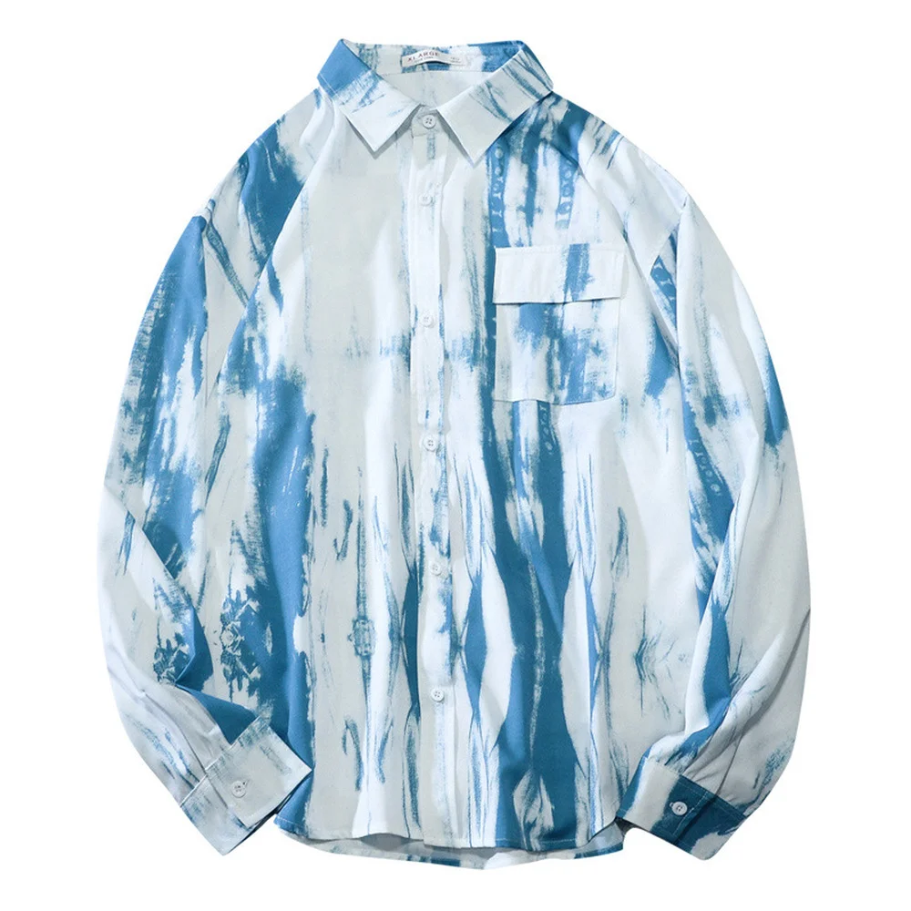 Мужская Осенняя новая рубашка Covrlge серии Tie-dye с длинными рукавами, модная трендовая рубашка с оборками для пар, красивая Мужская рубашка MCL348 
Мужская Осенняя новая рубашка Covrlge серии Tie-dye с длинными рукавами, модная трендовая рубашка с оборками для пар, красивая Мужская рубашка MCL348
