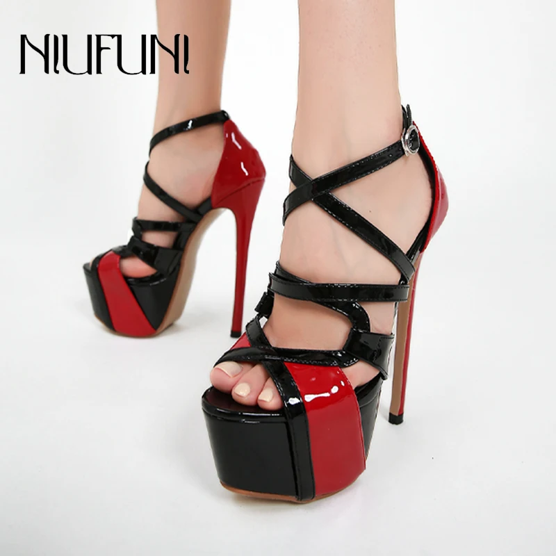 16CM Super High Heels Mixed Color Platform Peep Toe Women's Sandals Size 35-42 Stiletto Buckle Hollow Summer Model Shoes Ladies
16CM Super High Heels Mixed Color Platform Peep Toe Women's Sandals Size 35-42 Stiletto Buckle Hollow Summer Model Shoes Ladies