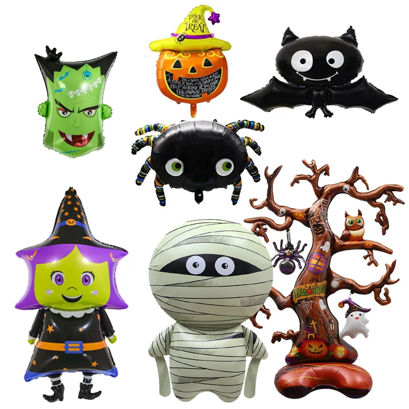 

Halloween Pumpkin Ghost Balloons bat spider witch monster head Foil Balloon Inflatable Kids Toys Globos Halloween Party Supplies