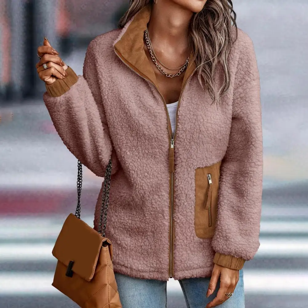 Loose Patchwork Color Ladies Coat Long Sleeve Soft Lady Casual Jacket With Zipper Patchwork Color Pocket Tweed Jacket For Autumn
Loose Patchwork Color Ladies Coat Long Sleeve Soft Lady Casual Jacket With Zipper Patchwork Color Pocket Tweed Jacket For Autumn