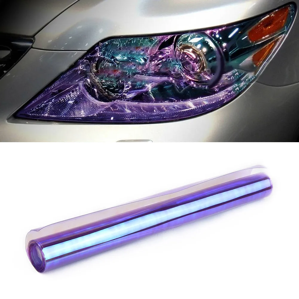 

Purple Chameleon Neo Chrome Headlight Meniscus Taillight Fog Gloss Vinyl Tint 12"x24"In Car Lights Meniscus