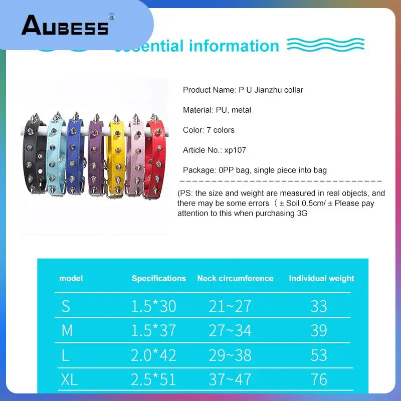 Anti Biting Dog Cat Collar Spiked Studded Leather Soft Comfortable Pet Collars For Small Medium Large Dogs Walking Run Cats 
Anti Biting Dog Cat Collar Spiked Studded Leather Soft Comfortable Pet Collars For Small Medium Large Dogs Walking Run Cats