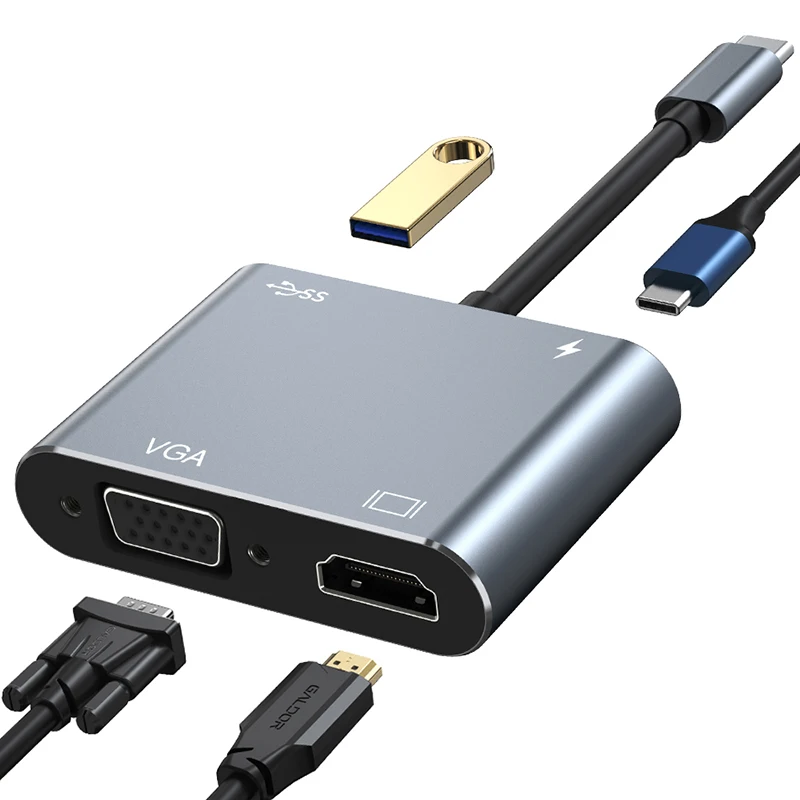 Type C Hub Vga Adapter Usb Docks Hub 3.0 HDMI 4-in-1 Micro Reader Docking Stations for Macbook air Pro
Type C Hub Vga Adapter Usb Docks Hub 3.0 HDMI 4-in-1 Micro Reader Docking Stations for Macbook air Pro