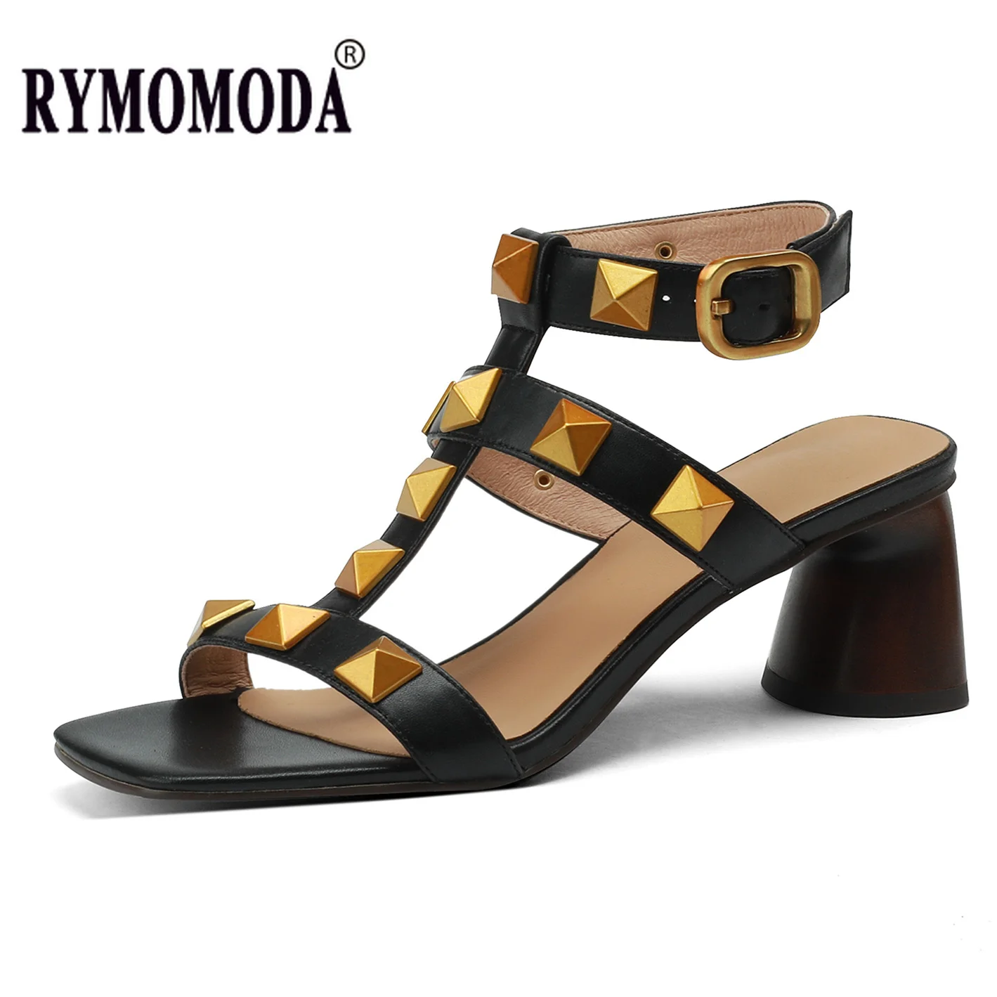 Women Sandals 2022 Summer New Luxury Split Cow Genuine Leather Rivet Open Toe Block Heel Buckle Black Party Gifts Quality Shoes
Women Sandals 2022 Summer New Luxury Split Cow Genuine Leather Rivet Open Toe Block Heel Buckle Black Party Gifts Quality Shoes