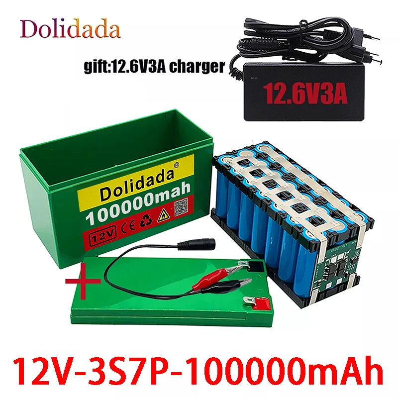 New 12V 100000mAh 3S7P 18650 Lithium Battery Pack+12.6V 3A Charger, Built-in 100Ah High Current BMS, Battery Spray Lifepo4
New 12V 100000mAh 3S7P 18650 Lithium Battery Pack+12.6V 3A Charger, Built-in 100Ah High Current BMS, Battery Spray Lifepo4