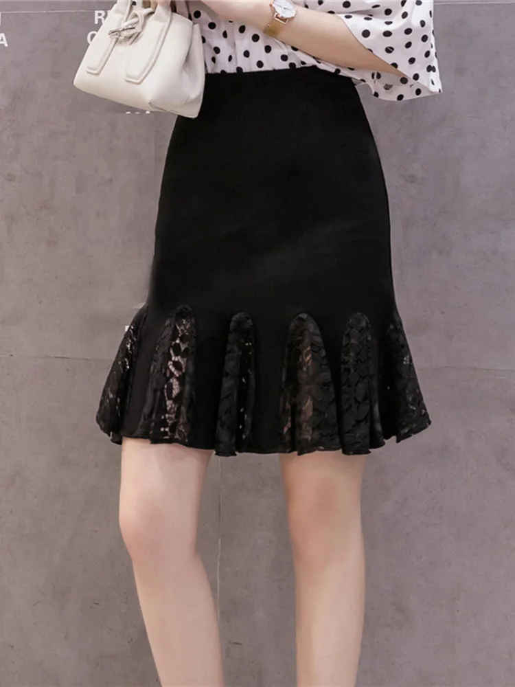 2022 New Women's One-step Mini Skirt New Style Package Hip Slimming Thin Spring and Summer Lace Stitching Fishtail Skirt F073
2022 New Women's One-step Mini Skirt New Style Package Hip Slimming Thin Spring and Summer Lace Stitching Fishtail Skirt F073