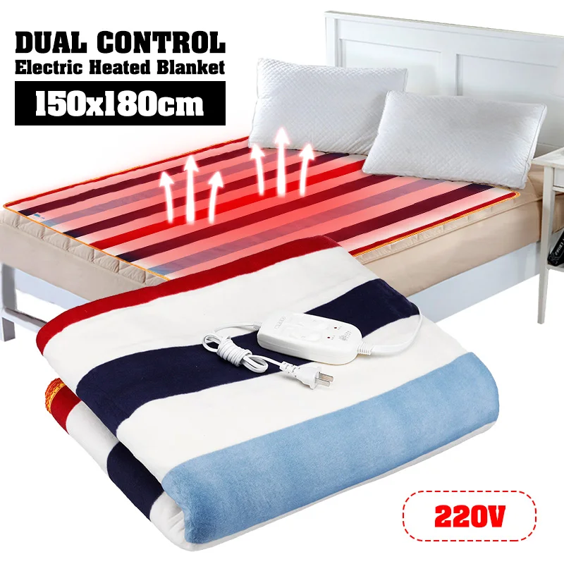 Electric Heated Blanket 220V Dual Person 150x180cm Double Control Electric Blanket Small Printed Manta Electric Bed Warmer Pad
Electric Heated Blanket 220V Dual Person 150x180cm Double Control Electric Blanket Small Printed Manta Electric Bed Warmer Pad