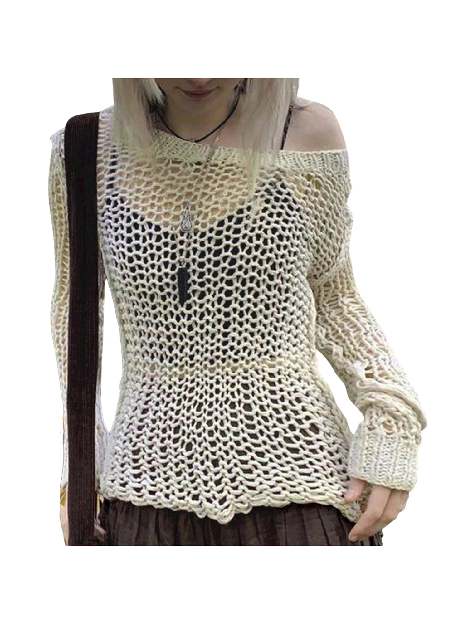 Women s Crochet Top Long Sleeve Hollow Out Cropped Knit Top Fishnet See Through Shirt Mesh Swimsuit Bikini Cover Ups
Women s Crochet Top Long Sleeve Hollow Out Cropped Knit Top Fishnet See Through Shirt Mesh Swimsuit Bikini Cover Ups