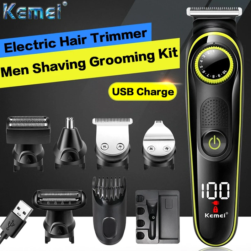 Kemei Hair Trimmer Men's Electric Shaver Machine for Men Multifunctional Hair Clipper LCD Display Haircut Shaving Grooming Kit 3
Kemei Hair Trimmer Men's Electric Shaver Machine for Men Multifunctional Hair Clipper LCD Display Haircut Shaving Grooming Kit 3