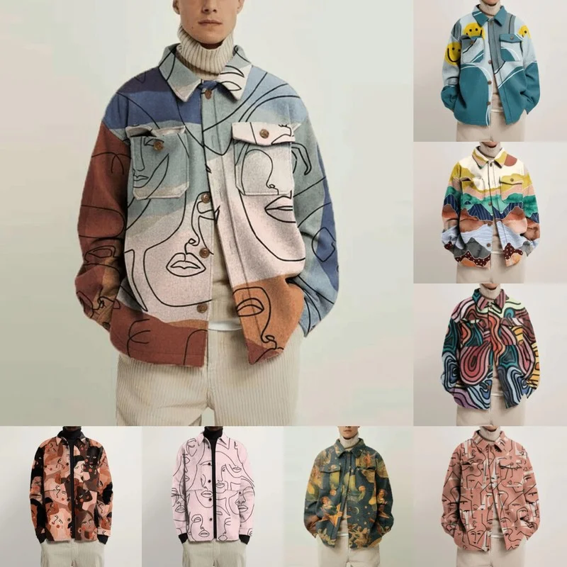 2022 Autumn Winter Hipster Men Turn-down Collar Shirts Fashion Abstract Printed Thick Shirt Mens Cardigan Tops Casual Streetwear
2022 Autumn Winter Hipster Men Turn-down Collar Shirts Fashion Abstract Printed Thick Shirt Mens Cardigan Tops Casual Streetwear