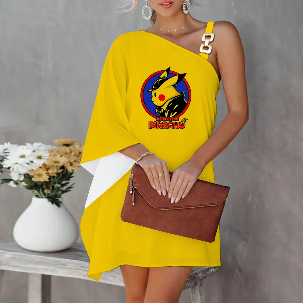 Elegant Dresses for Women Pokemon Pikachu Zevity Cute One-Shoulder Luxury Party Dress Diagonal Collar Summer 2023 Evening Sexy
Elegant Dresses for Women Pokemon Pikachu Zevity Cute One-Shoulder Luxury Party Dress Diagonal Collar Summer 2023 Evening Sexy