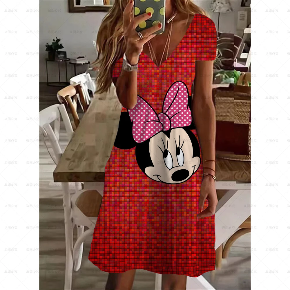 Women 2022 Loose Vintage Sexy Fashion Europe and America Dress Sexy Disney Minnie Mouse Summer Boho Casual Party Elegant Dresses 
Women 2022 Loose Vintage Sexy Fashion Europe and America Dress Sexy Disney Minnie Mouse Summer Boho Casual Party Elegant Dresses